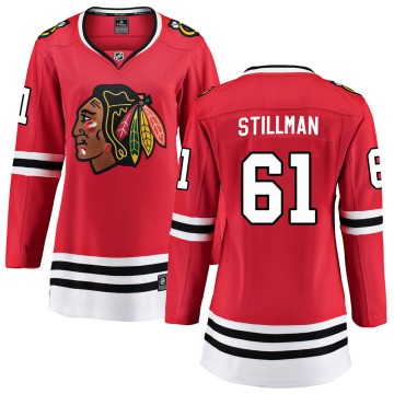 Breakaway Fanatics Branded Women's Riley Stillman Chicago Blackhawks Red Home Jersey - Black