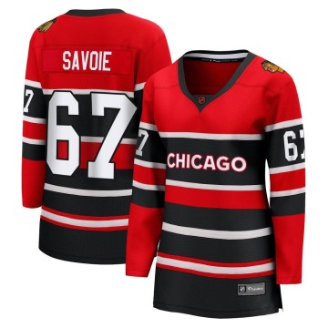 Breakaway Fanatics Branded Women's Samuel Savoie Chicago Blackhawks Red Special Edition 2.0 Jersey - Black
