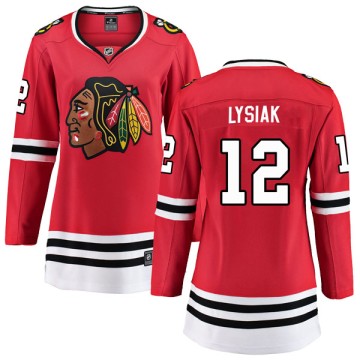 Breakaway Fanatics Branded Women's Tom Lysiak Chicago Blackhawks Red Home Jersey - Black