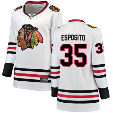 Breakaway Fanatics Branded Women's Tony Esposito Chicago Blackhawks Away Jersey - White