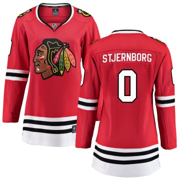 Breakaway Fanatics Branded Women's Victor Stjernborg Chicago Blackhawks Red Home Jersey - Black