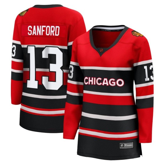 Breakaway Fanatics Branded Women's Zach Sanford Chicago Blackhawks Red Special Edition 2.0 Jersey - Black