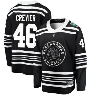 Breakaway Fanatics Branded Youth Louis Crevier Chicago Blackhawks 2019 Winter Classic Jersey - Black
