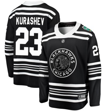 Breakaway Fanatics Branded Youth Philipp Kurashev Chicago Blackhawks 2019 Winter Classic Jersey - Black