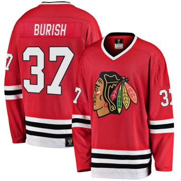 Premier Fanatics Branded Men's Adam Burish Chicago Blackhawks Breakaway Red Heritage Jersey - Black