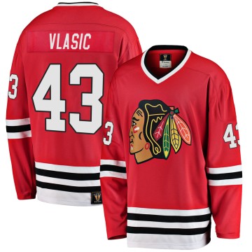 Premier Fanatics Branded Men's Alex Vlasic Chicago Blackhawks Breakaway Red Heritage Jersey - Black