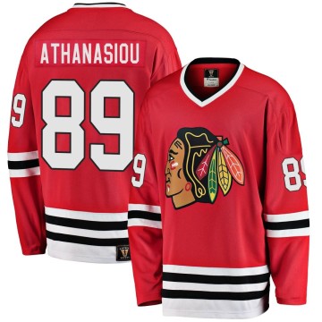Premier Fanatics Branded Men's Andreas Athanasiou Chicago Blackhawks Breakaway Red Heritage Jersey - Black