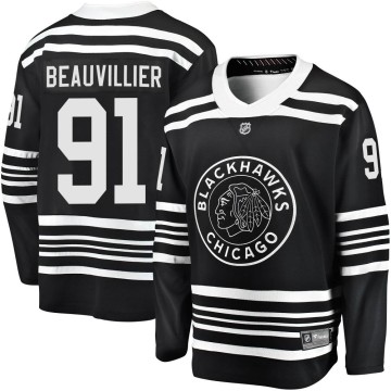 Premier Fanatics Branded Men's Anthony Beauvillier Chicago Blackhawks Breakaway Alternate 2019/20 Jersey - Black