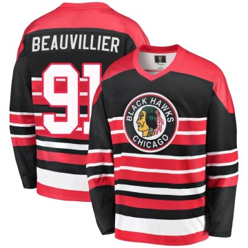 Premier Fanatics Branded Men's Anthony Beauvillier Chicago Blackhawks Breakaway Heritage Jersey - Red/Black