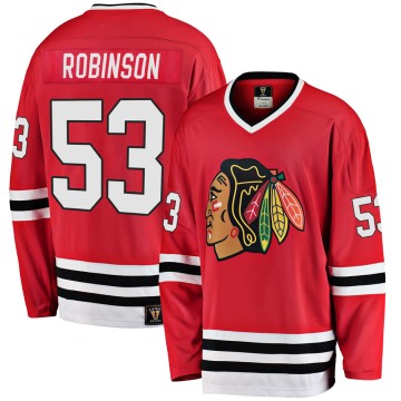 Premier Fanatics Branded Men's Buddy Robinson Chicago Blackhawks Breakaway Red Heritage Jersey - Black