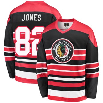 Premier Fanatics Branded Men's Caleb Jones Chicago Blackhawks Breakaway Heritage Jersey - Red/Black