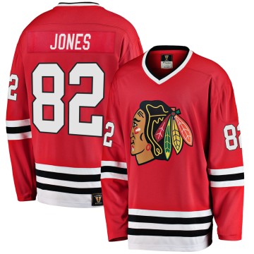 Premier Fanatics Branded Men's Caleb Jones Chicago Blackhawks Breakaway Red Heritage Jersey - Black