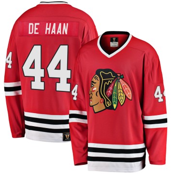 Premier Fanatics Branded Men's Calvin de Haan Chicago Blackhawks Breakaway Red Heritage Jersey - Black