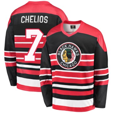 Premier Fanatics Branded Men's Chris Chelios Chicago Blackhawks Breakaway Heritage Jersey - Red/Black