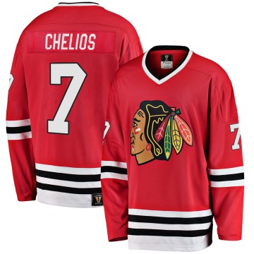 Premier Fanatics Branded Men's Chris Chelios Chicago Blackhawks Breakaway Red Heritage Jersey - Black