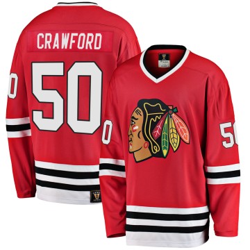 Premier Fanatics Branded Men's Corey Crawford Chicago Blackhawks Breakaway Red Heritage Jersey - Black