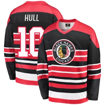 Premier Fanatics Branded Men's Dennis Hull Chicago Blackhawks Breakaway Heritage Jersey - Red/Black