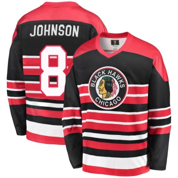 Premier Fanatics Branded Men's Jack Johnson Chicago Blackhawks Breakaway Heritage Jersey - Red/Black
