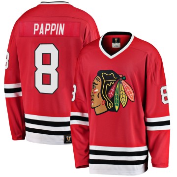 Premier Fanatics Branded Men's Jim Pappin Chicago Blackhawks Breakaway Red Heritage Jersey - Black