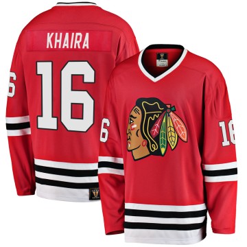 Premier Fanatics Branded Men's Jujhar Khaira Chicago Blackhawks Breakaway Red Heritage Jersey - Black