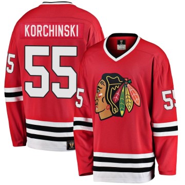 Premier Fanatics Branded Men's Kevin Korchinski Chicago Blackhawks Breakaway Red Heritage Jersey - Black