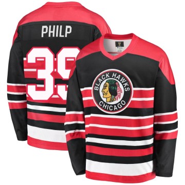 Premier Fanatics Branded Men's Luke Philp Chicago Blackhawks Breakaway Heritage Jersey - Red/Black