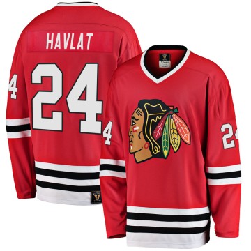Premier Fanatics Branded Men's Martin Havlat Chicago Blackhawks Breakaway Red Heritage Jersey - Black