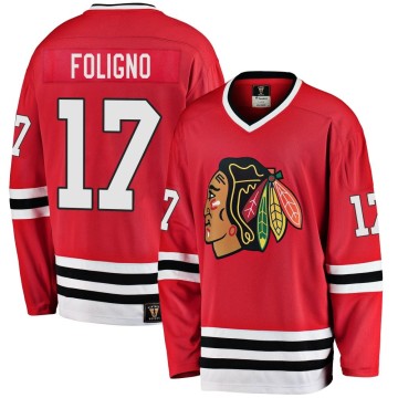 Premier Fanatics Branded Men's Nick Foligno Chicago Blackhawks Breakaway Red Heritage Jersey - Black