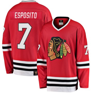 Premier Fanatics Branded Men's Phil Esposito Chicago Blackhawks Breakaway Red Heritage Jersey - Black