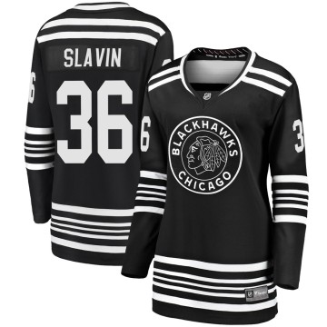 Premier Fanatics Branded Women's Josiah Slavin Chicago Blackhawks Breakaway Alternate 2019/20 Jersey - Black