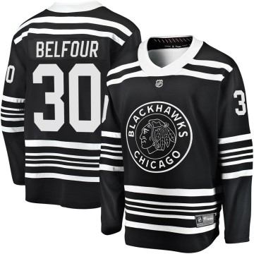 Premier Fanatics Branded Youth ED Belfour Chicago Blackhawks Breakaway Alternate 2019/20 Jersey - Black