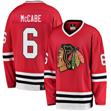 Premier Fanatics Branded Youth Jake McCabe Chicago Blackhawks Breakaway Red Heritage Jersey - Black