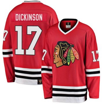 Premier Fanatics Branded Youth Jason Dickinson Chicago Blackhawks Breakaway Red Heritage Jersey - Black