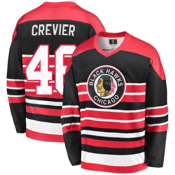 Premier Fanatics Branded Youth Louis Crevier Chicago Blackhawks Breakaway Heritage Jersey - Red/Black