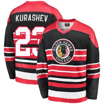 Premier Fanatics Branded Youth Philipp Kurashev Chicago Blackhawks Breakaway Heritage Jersey - Red/Black